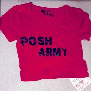 Callie lives -Posh army crop top- short sleeve small